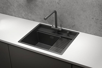 Мойка кухонная Granula Kitchen Space 6051, черный матовый