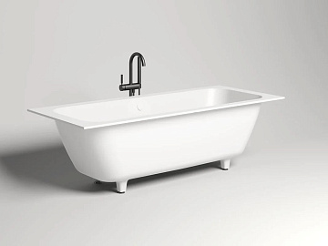 Ванна из искусственного камня Salini Orlanda Axis S-Stone 190x80 см, встраиваемая, матовая белая, на