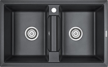 Мойка кухонная Paulmark Tandem 80/2PM238150-BL черная
