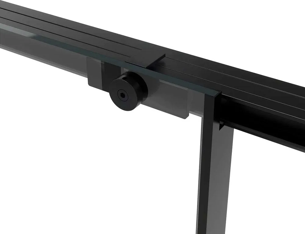 Душевая дверь в нишу Vincea Slim Soft 110 см, профиль черный, стекло прозрачное Sancos — официальный сайт