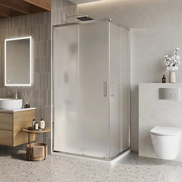 Душевой уголок BelBagno Luce AH-2-100/80-P-Cr 100x80, профиль хром, стекло рифленое