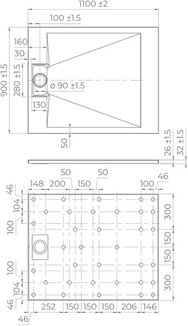 Поддон для душа RGW TUS W 110x90 Sancos — Оригинал