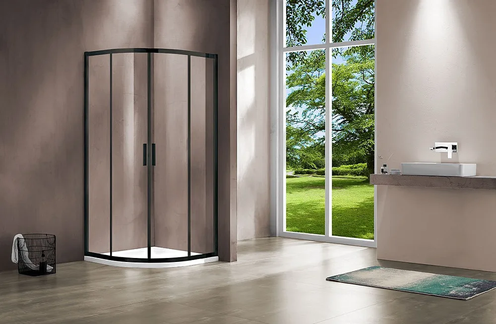 Душевой уголок Vincea Garda VSQ-1G900CLB 90x90, профиль чёрный, стекло прозрачное Sancos — официальный сайт