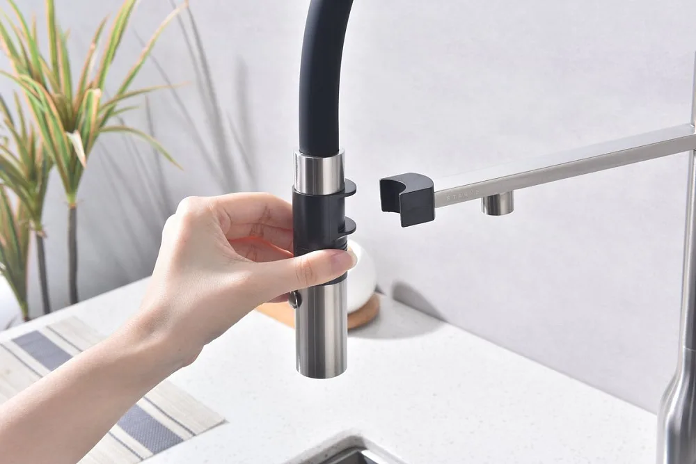 Смеситель для кухни Paulmark Magneto One Ma213188-BS брашированная сталь Sancos — официальный сайт