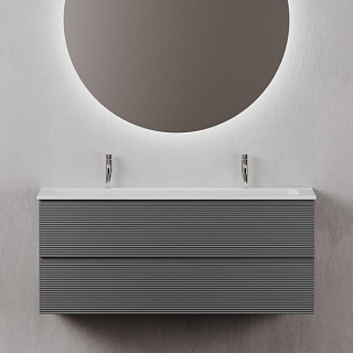 Тумба с раковиной Sancos Folk 120 на двоих, grey soft