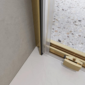 Душевая дверь в нишу BelBagno Luce BF-1-100-C-ORO профиль золото, стекло прозрачное