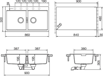 Мойка кухонная Schock Horizont 90 (N-200) Cristadur серебристый камень