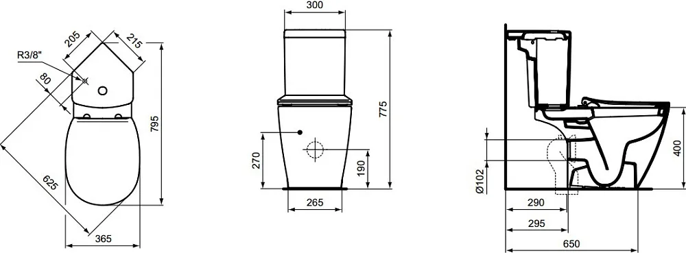 Унитаз-компакт напольный Ideal Standard Connect Arc E803601 бачок E120201 Sancos — официальный сайт