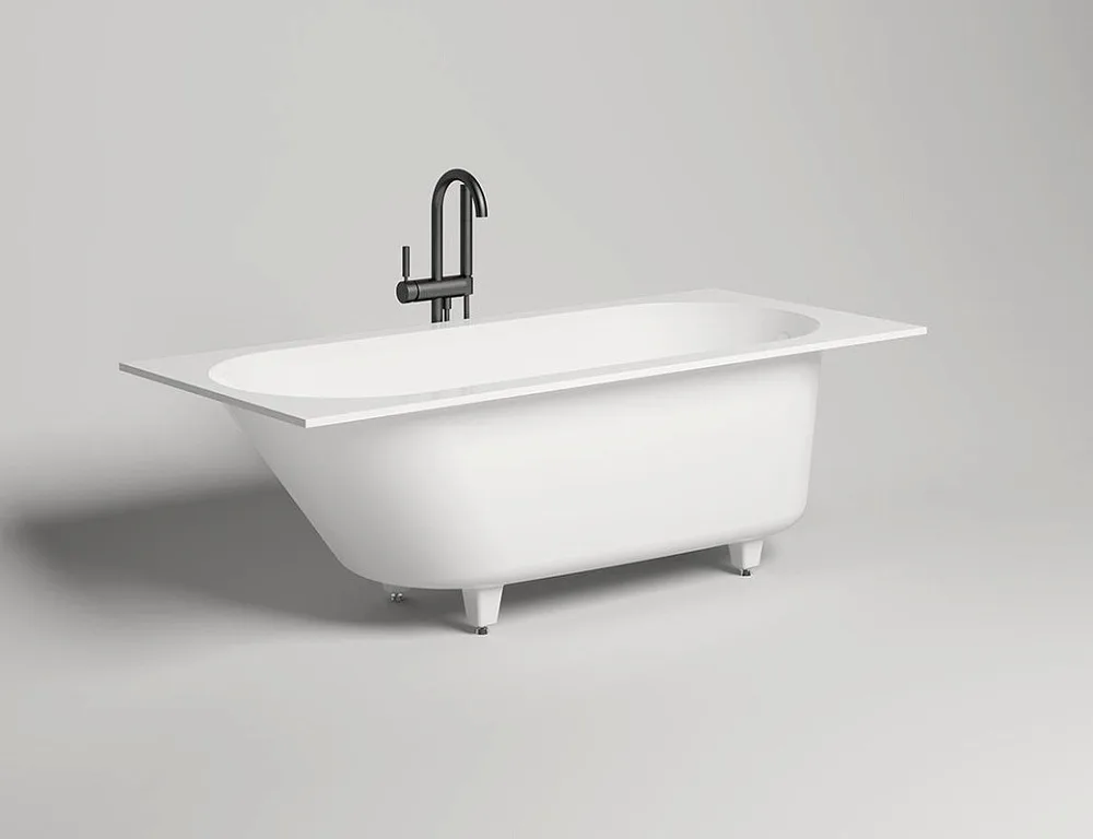 Ванна из искусственного камня Salini Ornella S-Sense 180x80 см, встраиваемая, матовая белая, на ножк Sancos — официальный сайт