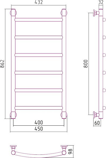 Полотенцесушитель водяной Сунержа Галант + 80x40