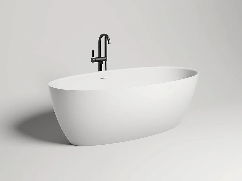 Ванна из искусственного камня Salini Alda S-Sense 160x70 см, отдельностоящая, белая, овальная, со сл Sancos — официальный сайт