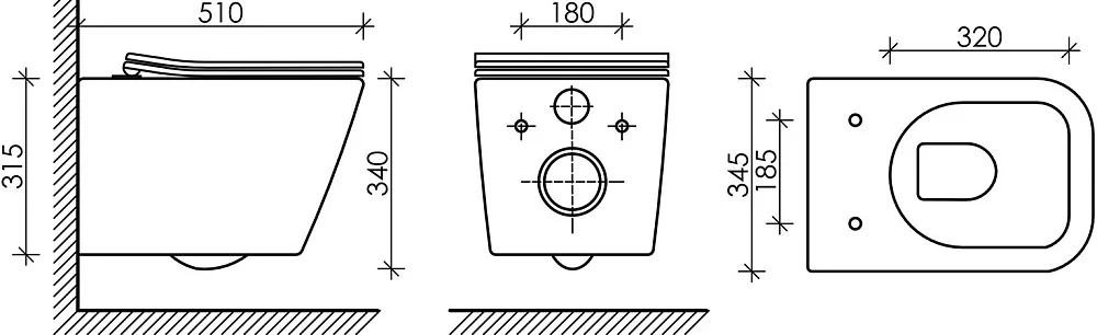 Унитаз подвесной Ceramicanova Metric CN3007MB Sancos — официальный сайт
