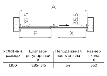 Душевая дверь в нишу RGW Passage PA-017-B 130х195, профиль черный