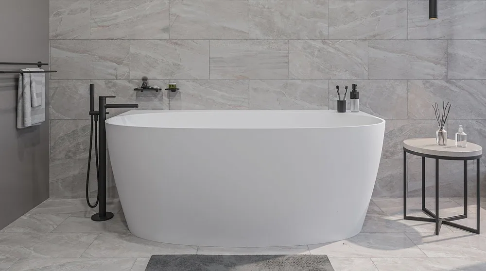 Ванна из искусственного камня WHITECROSS Pearl A 155x80 см, пристенная, матовая белая, овальная, с д Sancos — официальный сайт