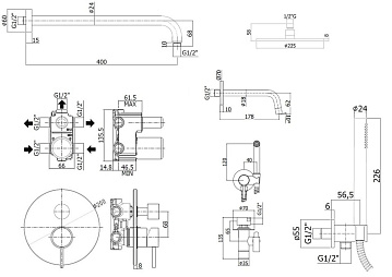 Комплект для ванной Paffoni Light KITZLIG019CR045 С ВНУТРЕННЕЙ ЧАСТЬЮ, хром