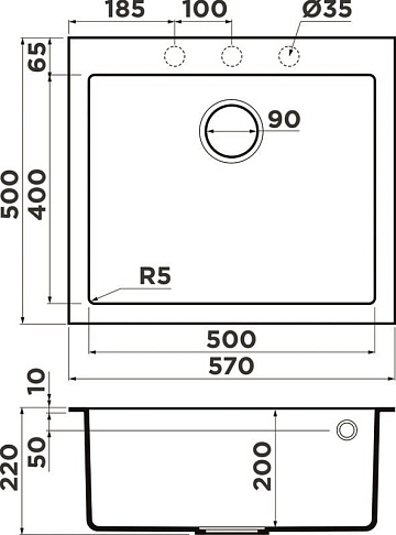 Мойка кухонная Omoikiri Bosen 57A-WH белая