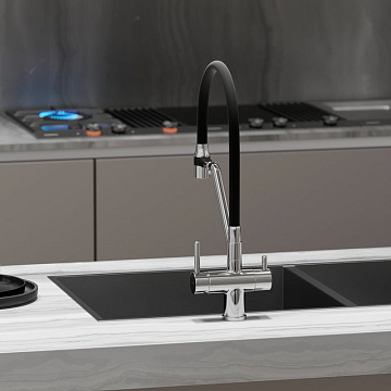 Смеситель для кухни Sancos Dora SC4003CH с гибким изливом, хром