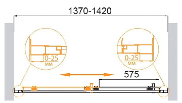 Душевая дверь в нишу Cezares Molveno BF 1 140 C Cr IV