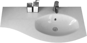 Мебельная раковина Cezares 50154 104х52 R bianco