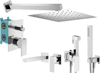 Комплект для ванной Plumberia Selection Tag KITZTG18CR220 С ВНУТРЕННЕЙ ЧАСТЬЮ, хром