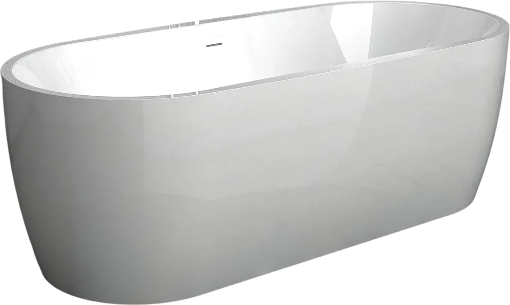 Акриловая ванна Abber AB9219 175x80 см, отдельностоящая, белая, овальная, с каркасом, со сливом-пере Sancos — официальный сайт