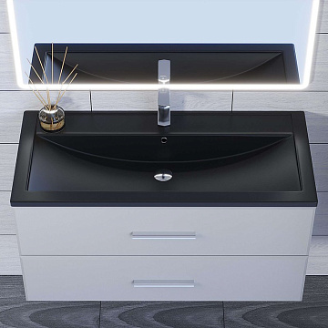 Мебельная раковина Uperwood Foster Quartz 291030046 100 см, матовая черный, уголь