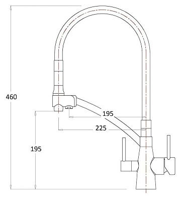 Смеситель для кухни Zorg Sanitary ZR 338-6 YF с гибким изливом