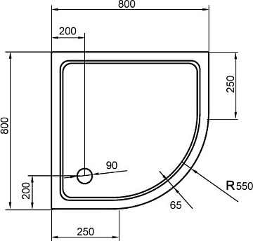 Поддон для душа Cezares Tray SMC TRAY-M-R-80-550-35-W R 80x80