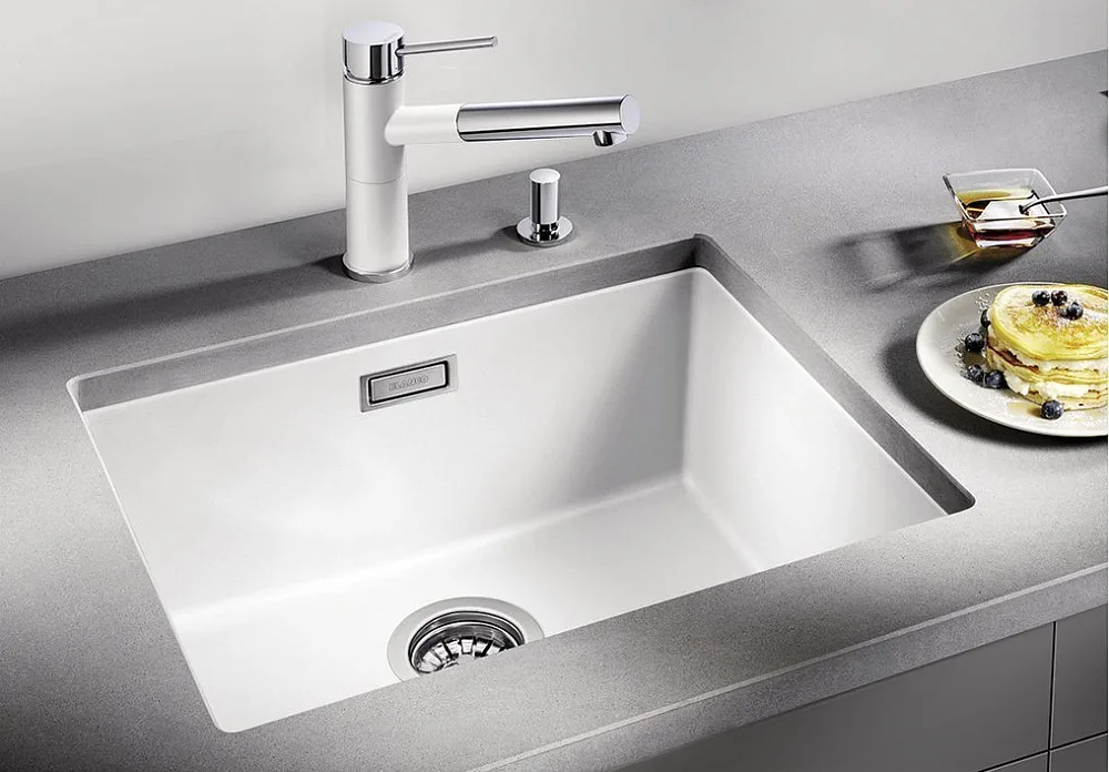 Мойка кухонная Blanco Subline 500-U Silgranit, белая Sancos — официальный сайт