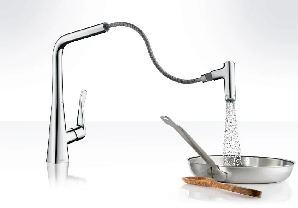 Смеситель для кухни Hansgrohe Metris 14820000 Sancos — официальный сайт