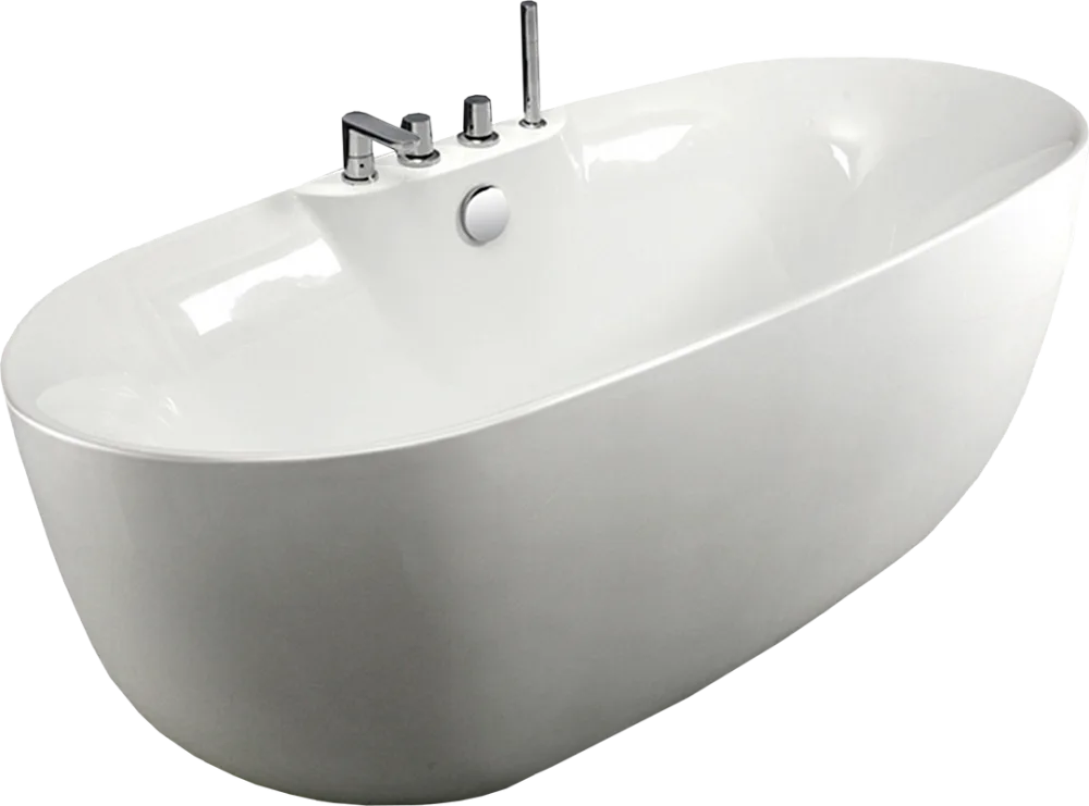 Акриловая ванна Esbano Rome SM 170x80 см, отдельностоящая, белая, овальная, со смесителем, со сливом Sancos — официальный сайт