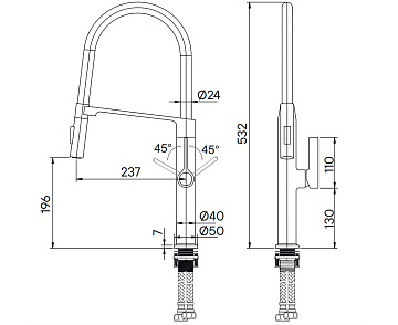 Смеситель для кухни Paulmark BARREL Ba214029-GM, вороненая сталь