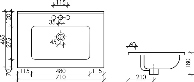 Мебельная раковина Ceramicanova Element CN7007MB Sancos — Оригинал