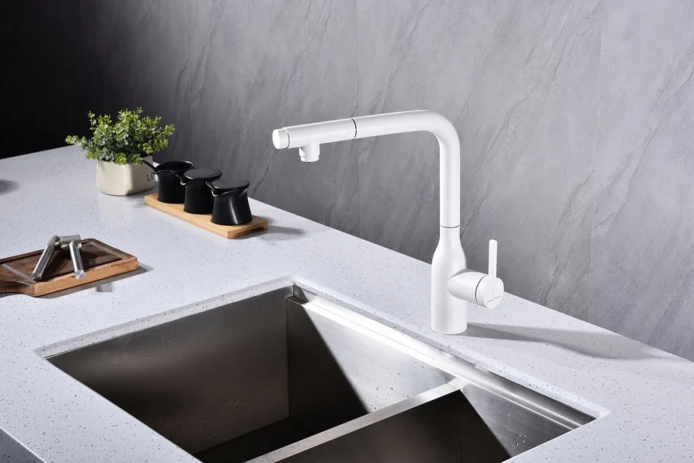 Смеситель для кухни Paulmark Viper Vi213105-WH матовый белый Sancos — официальный сайт
