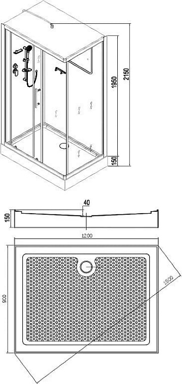 Душевая кабина Esbano CKR ESKB129CKR