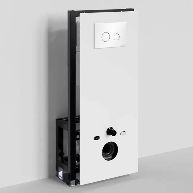 Система инсталляции для унитазов Wasserkraft Glan 66TLT.010.ME.WH.WH01, с кнопкой смыва белой Sancos — Оригинал