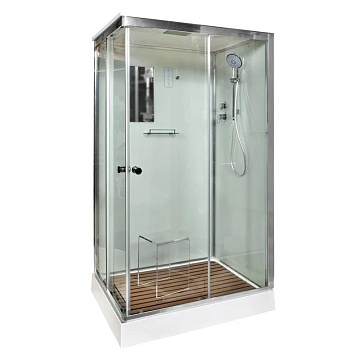 Душевая кабина DTO K402S 120х90, с электрикой, профиль хром, стекло прозрачное
