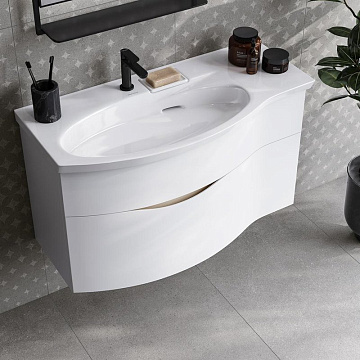 Мебельная раковина KERAMA MARAZZI Riva 100 L, глянцевая белая