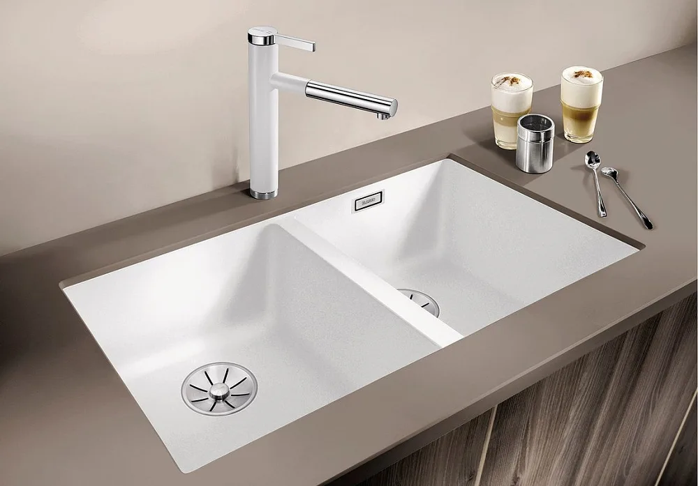 Мойка кухонная Blanco Subline 350/350-U белая Sancos — официальный сайт