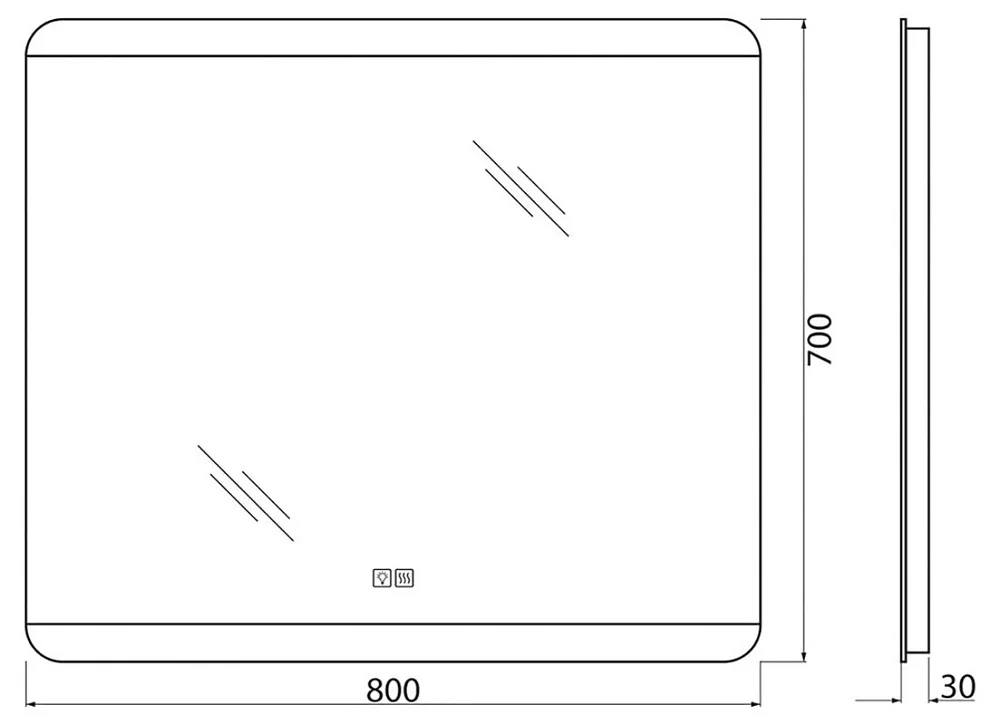 Зеркало BelBagno SPC-CEZ-800-700-LED-TCH-WARM с подсветкой Sancos — официальный сайт