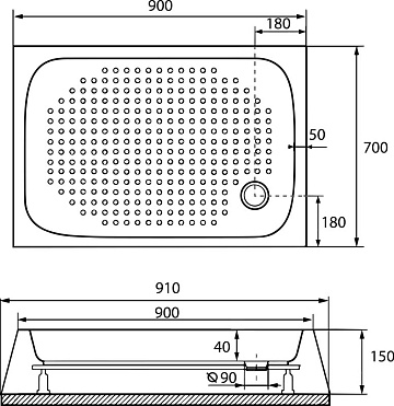 Поддон для душа RGW Lux TN 16180279-21 90x70