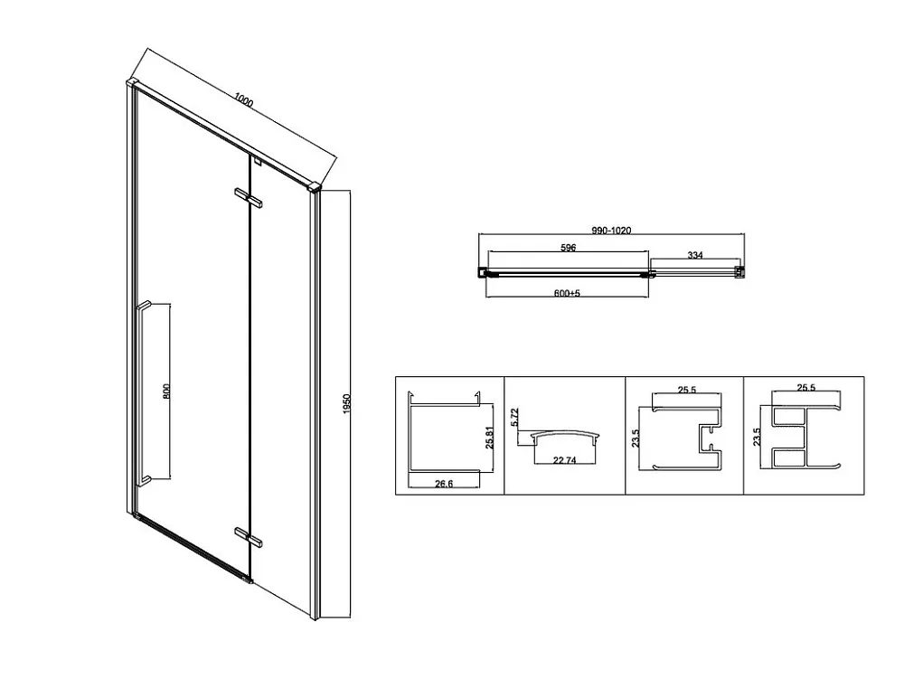 Душевой уголок Vincea Slim-N VSR-5SN1010CLB 100х100, профиль черный, стекло прозрачное Sancos — официальный сайт