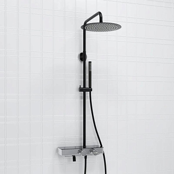 Душевая стойка Wasserkraft Abens 2000 A114.160.217.CB Thermo, с термостатом, черная