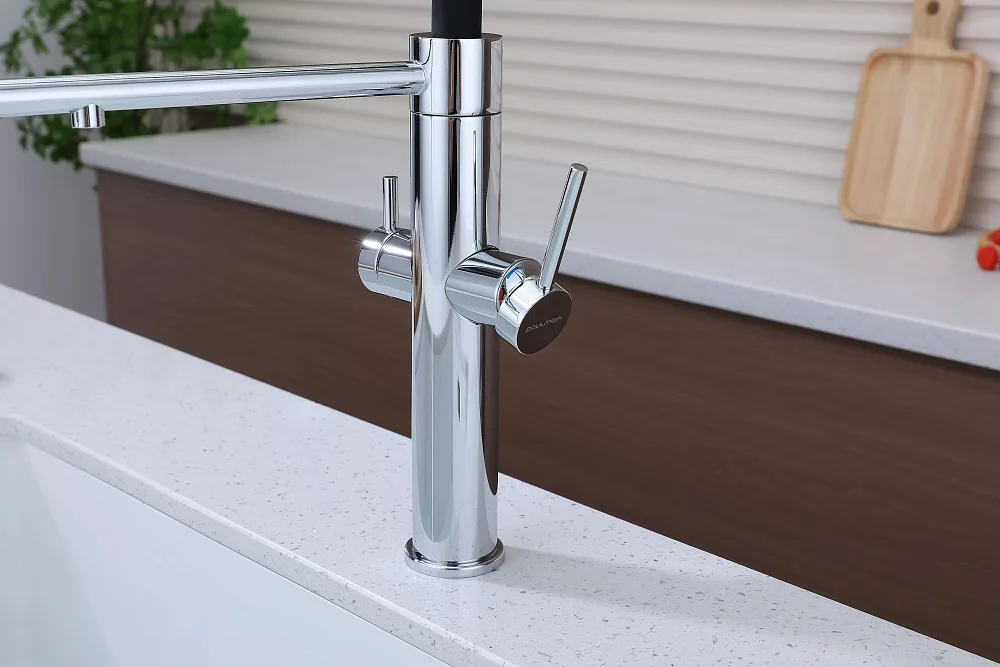 Смеситель для кухни Paulmark Nexus Ne213999-CR с гибким изливом, хром Sancos — официальный сайт