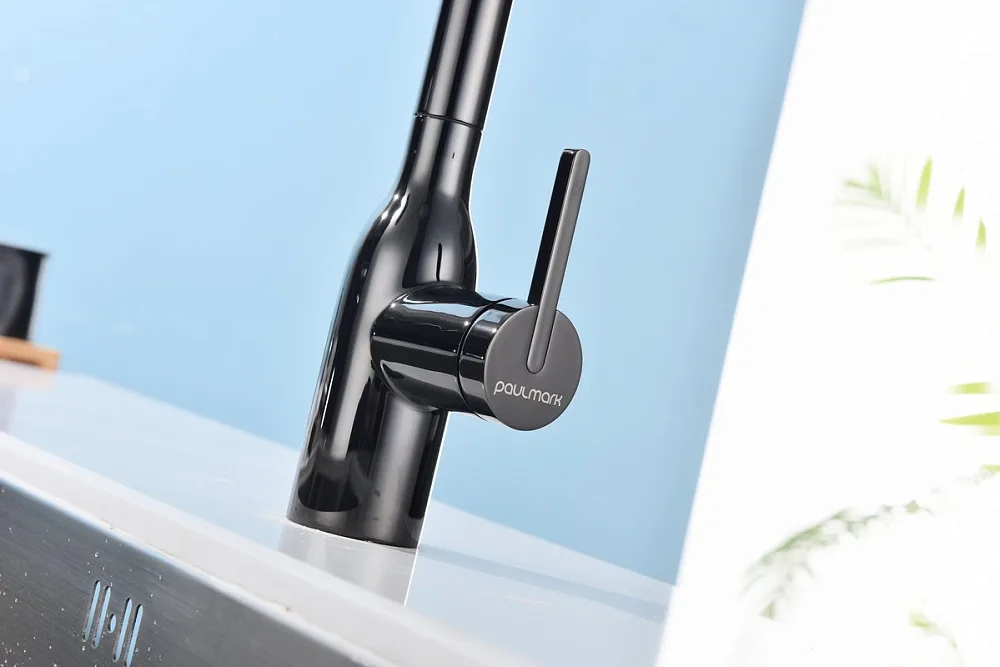 Смеситель для кухни Paulmark Viper Vi213105-GB глянцевый черный Sancos — официальный сайт
