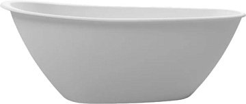 Ванна из искусственного камня WHITECROSS Spinel B 155x75 см, отдельностоящая, матовая белая, овальна