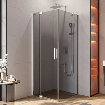 Душевой уголок Cezares Slider AH 1 80-80/90 Grigio Cr профиль хром, стекло серое