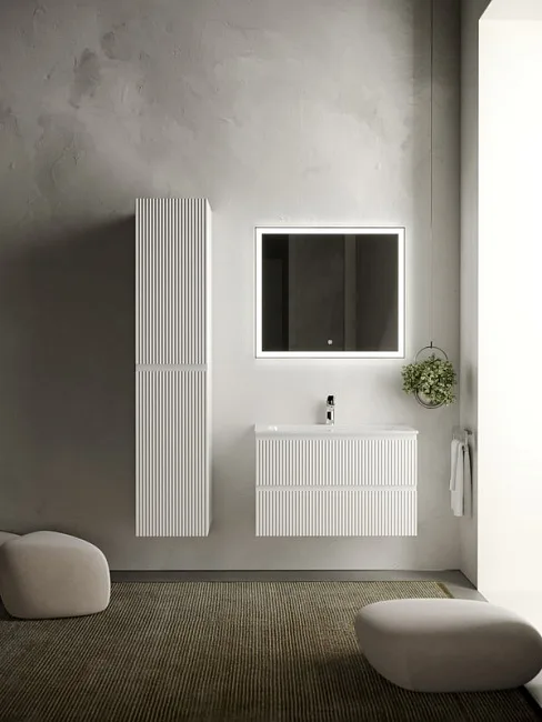 Тумба под раковину Sancos Snob R 80 подвесная Bianco (белый), SNR80W Sancos — Оригинал