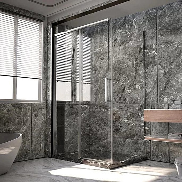 Душевой уголок Veconi Premium Trento PTC-SP-40CH 120x80, профиль хром, стекло прозрачное