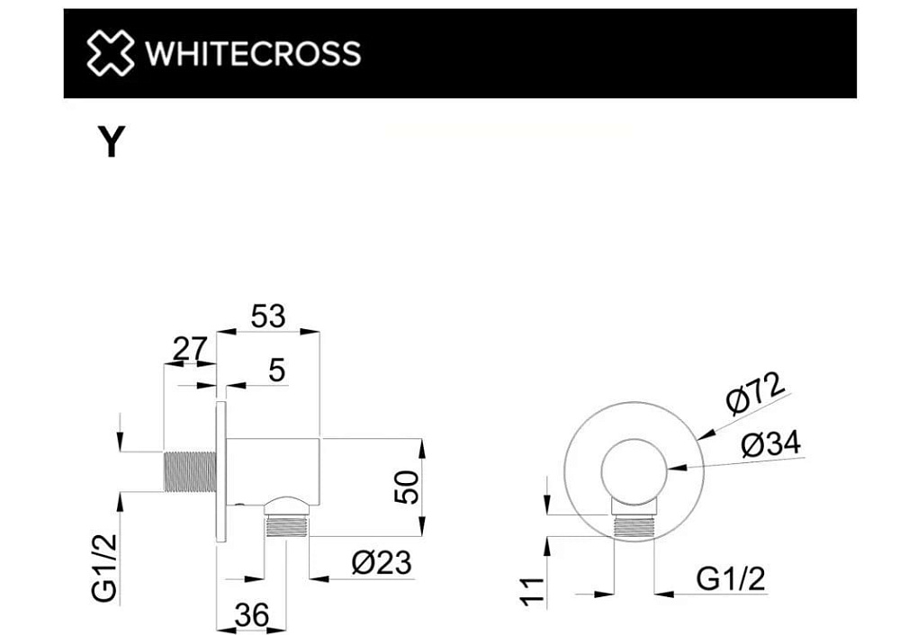 Шланговое подключение WHITECROSS Y Y1018GM, оружейная сталь